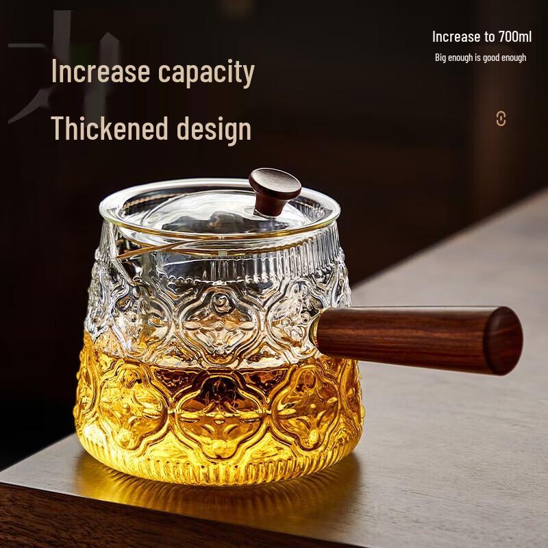 YIHUTEA Heat-Resistant Glass Side-Handle Tea Kettle