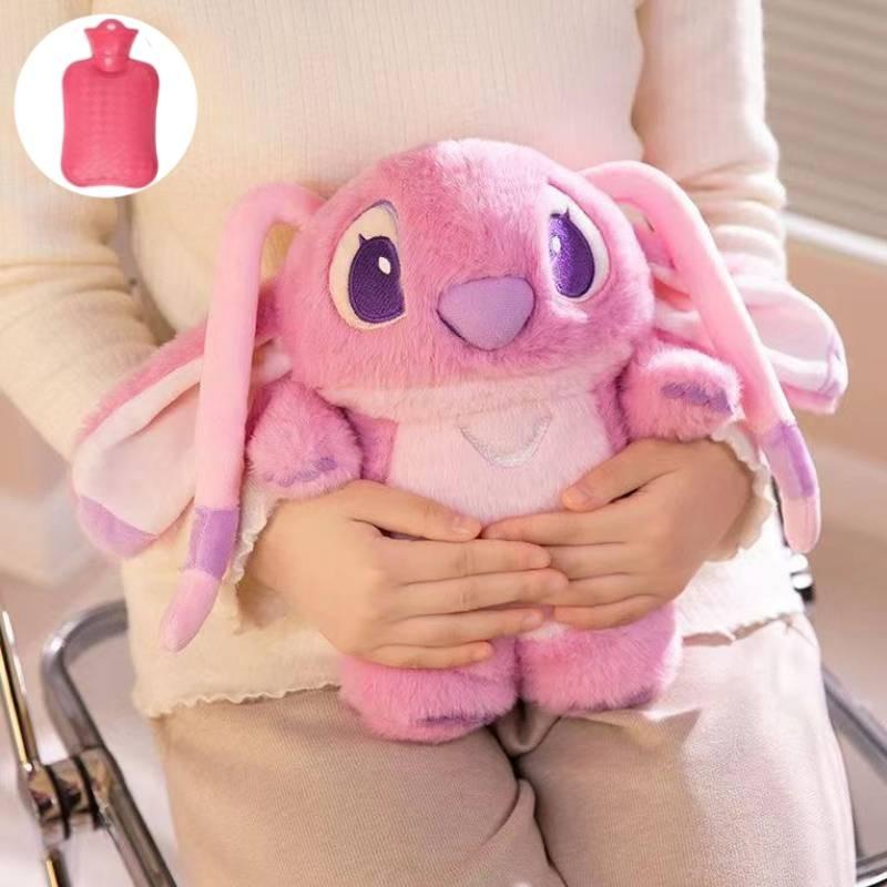 Cute Stitch Water Bag Plush Toy For Warm Hands Adorable Cartoon Style Gift Idea For Girls