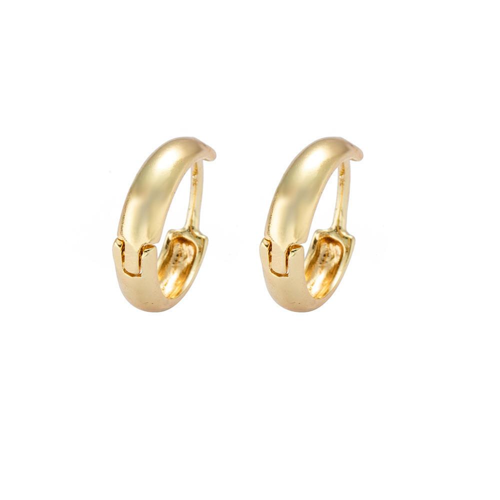 Hoop Alloy Elegant Earrings Minimalist Geometric Circular Gold Silver Gold Rose