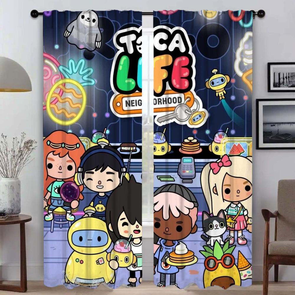 Tocas Life World Priečkový záves do izby 2 panely Domáce interiérové závesy Halloweenska dekorácia Tieniace závesy Tyl do spálne