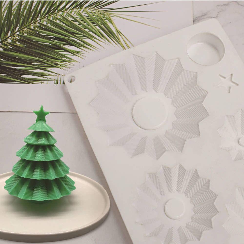 Bakeware Christmas Tree Cake Mold 3D Mousse Mold Soap Chocolate Mould Christmas Decoration