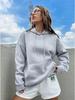 Women's Harajuku Fleece Hoodie with Back Letter Print