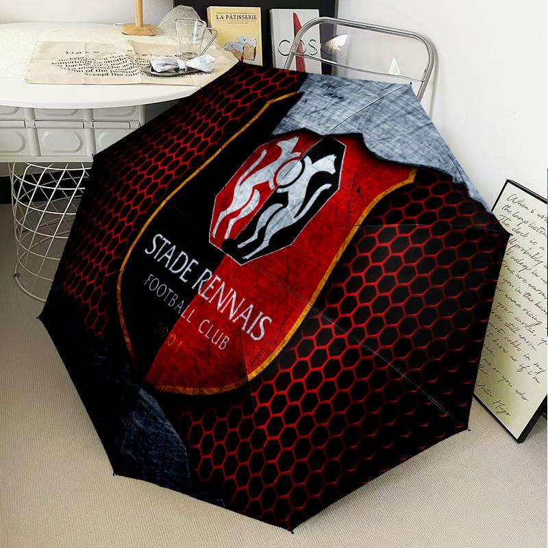 Stade Fc Emblem Automatic Folding Umbrella - 8-Rib Travel Umbrella with Auto Open/Close & Portable Gifts for holidays or birthdays
