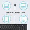 Perixx Tastatur Silent Click Pantograph Key Typ C xx 3 cm kompaktes Design mit Ziffernblock Schwarze Tastatur mit englischem Layout PERIBOARD-213C Typ-C