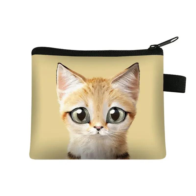 Cute Cartoon Cat Card Holder Coin Purse Change Purses Small Wallets Women Clutch Zipper Coins Bag Pouch Cat Kids Mini Wallet