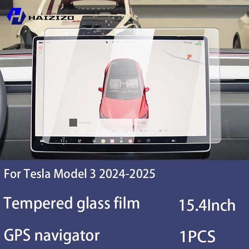 For Tesla Model 3 2024-2025 Tempered Glass Car Navigation Screen Protector Film Dashboard Monitor Screen Protective Film Refit