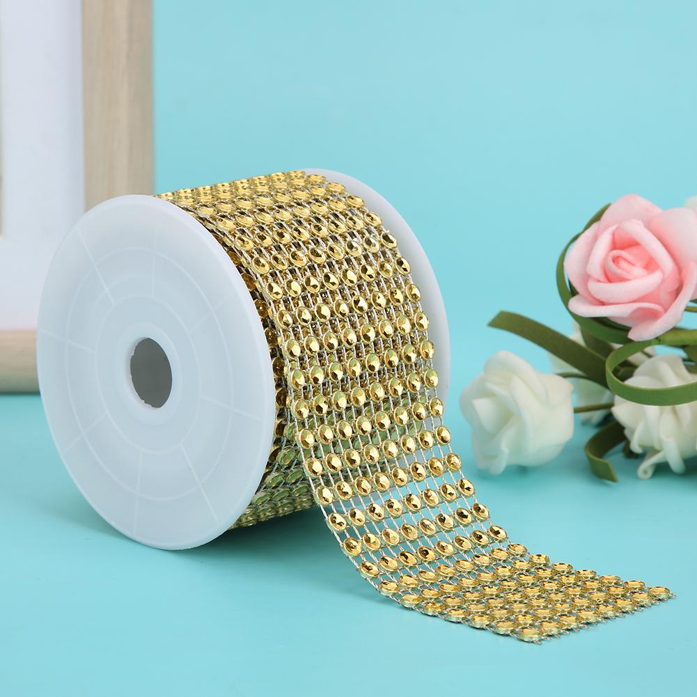 

3 шт. Сетка с кристаллами в рулоне Блестящая алмазная оберточная лента Отделка Сделай сам Ручная работа УкрашениеЧерный