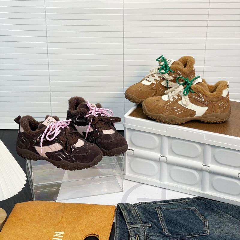 Small Inner Height Increase Women's New Cotton Shoes Autumn and Winter Velvet Versatile Sports Dad Shoes