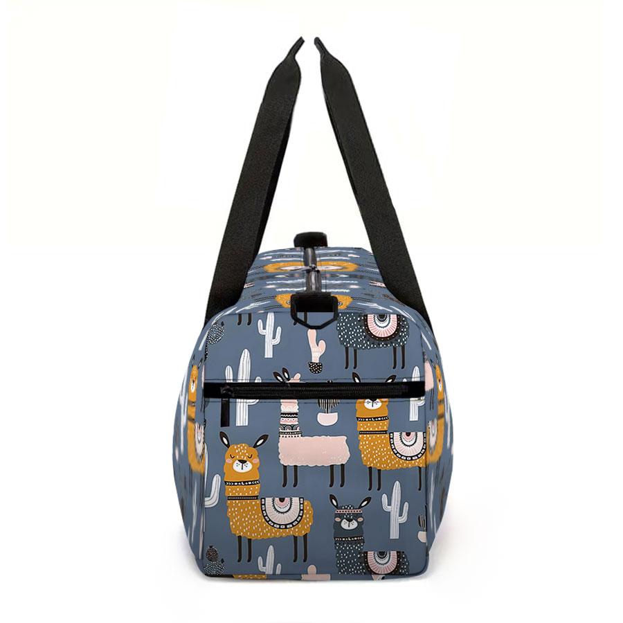 Schafsmuster Große Kapazität Gepäcktasche für Jungen/Mädchen Bestes Geschenk 2D Flache Cartoon Reise-Duffels Tasche für Outdoor Fitness für Kinder