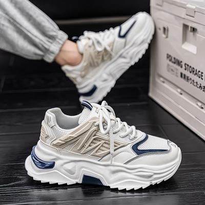 Buty męskie jesień i zima młodzieżowe sportowe rekreacyjne do biegania antypoślizgowe zaawansowane zmysł platforma influencer internetowy styl mecha buty dad tide