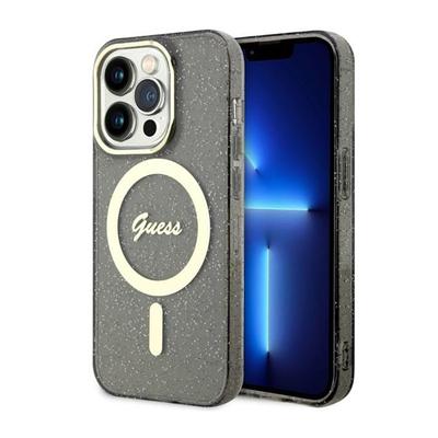 Guess Glitter Gold Magsafe - Etui Iphone 14 Pro Max (Czarny)
