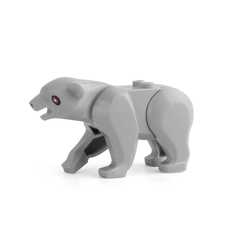 MOC Farm Zoo Animal Building Blocks Crocodile Shark Dolphin Chimpanzee Cow Leopard Educational Game Accessories Bricks Kids Toys