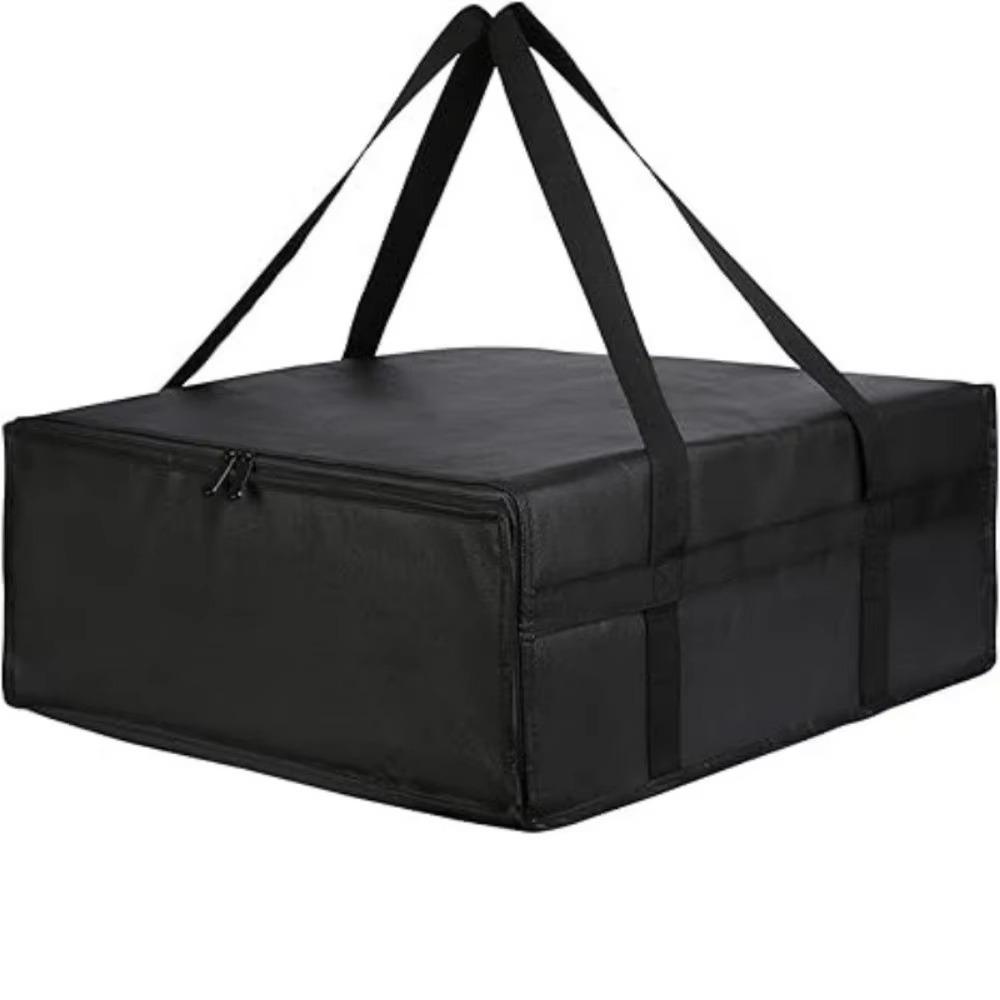 Dual Zippers Pizza Carrier Bag Fully Insulated Food Delivery Bag  Travel Picnic