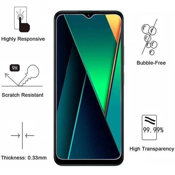 Screen Protector - Phonillico® - Xiaomi Poco C75 - Pack of 2 - Tempered Glass - Scratch Resistant