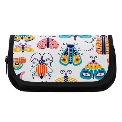 Pencil Case Simple Design 300D Polyester Spacious Storage with Two Main Sections for Pens Pencils Tools Accessories for Boys Girls