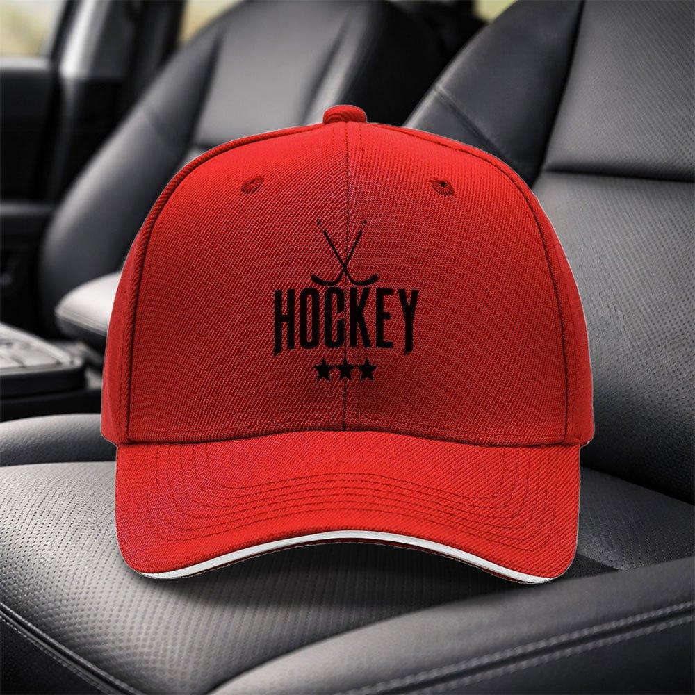 Eishockey Sportdruck Verstellbare Schwarze Baseballkappe Unisex Dad Hat für Reisen Partys Geburtstage Feiertage