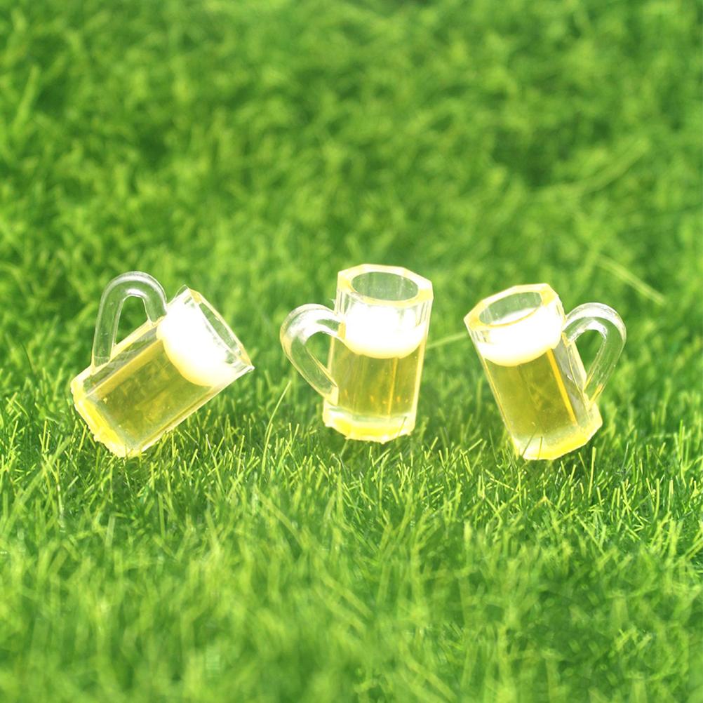 20pcs Mini House Beer Mugs Miniature Beer Shot Glasses Micro Landscape Decoration