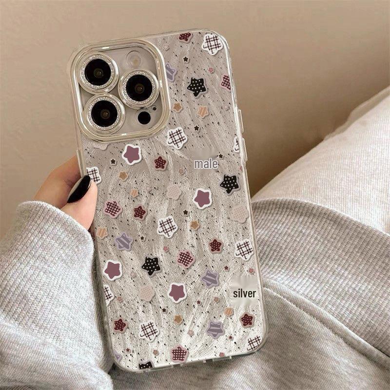 

Retro Star Rhinestone Lens Protector Hard Case for Apple 17 Pro Max, 14, 15, 16 Pro. Apple 17 Pro