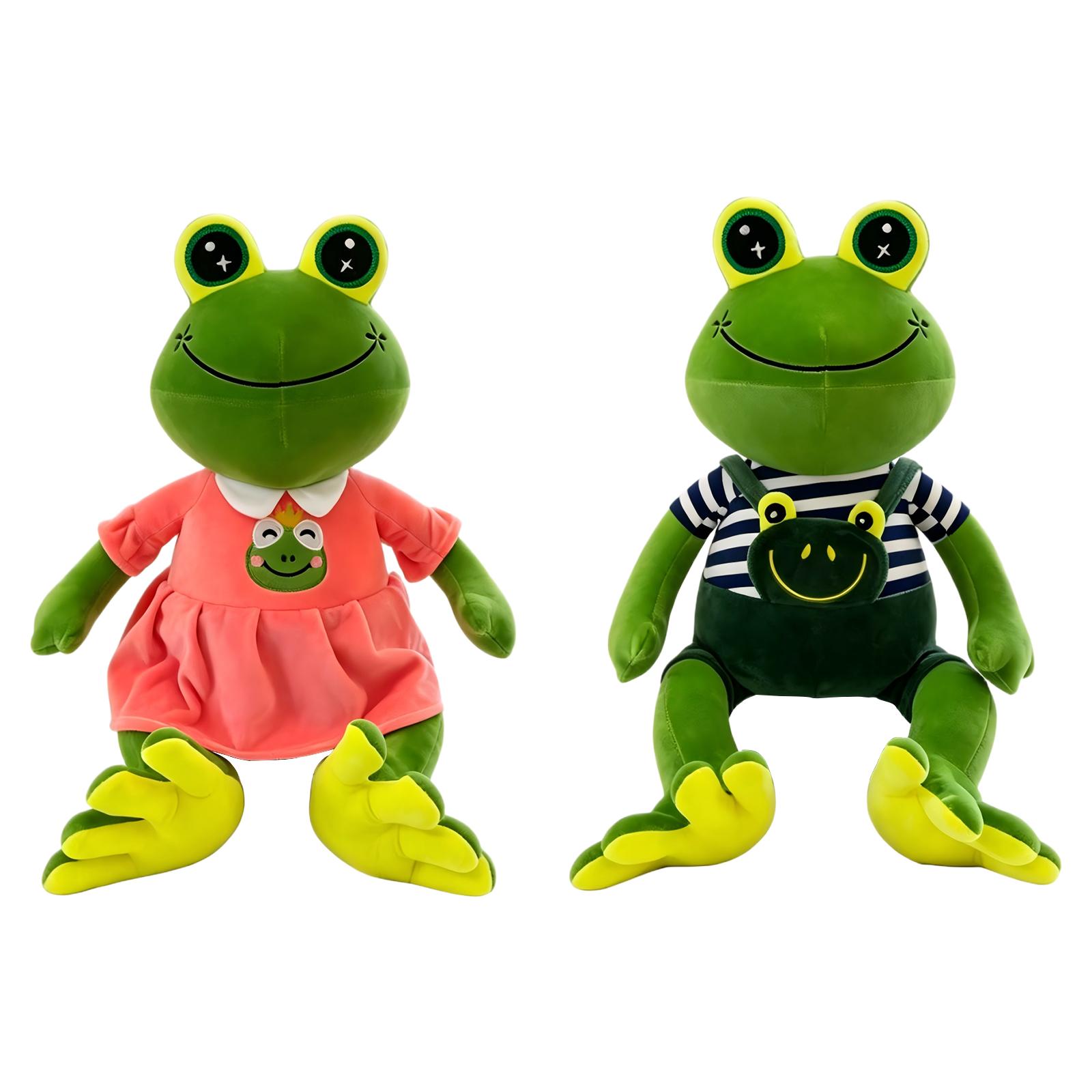 Couple Frog Plush Toys Soft Frog Prince and Princess Doll Set Stuffed Animal Gift for Kids and Adults Home Decor One Size