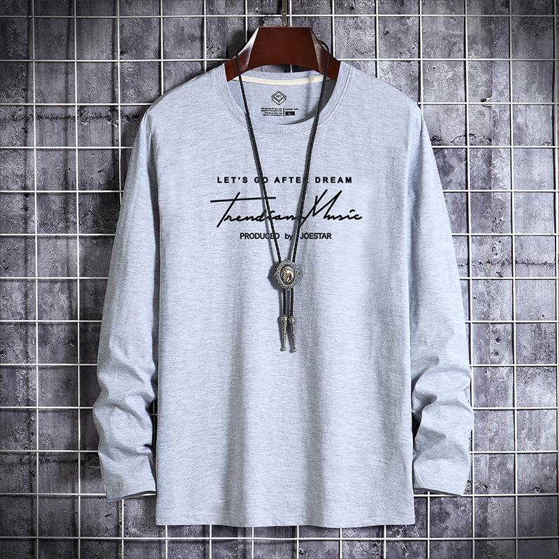 Men's Long-Sleeve Round-Neck T-Shirts: Youthful Korean Style for Spring and Autumn