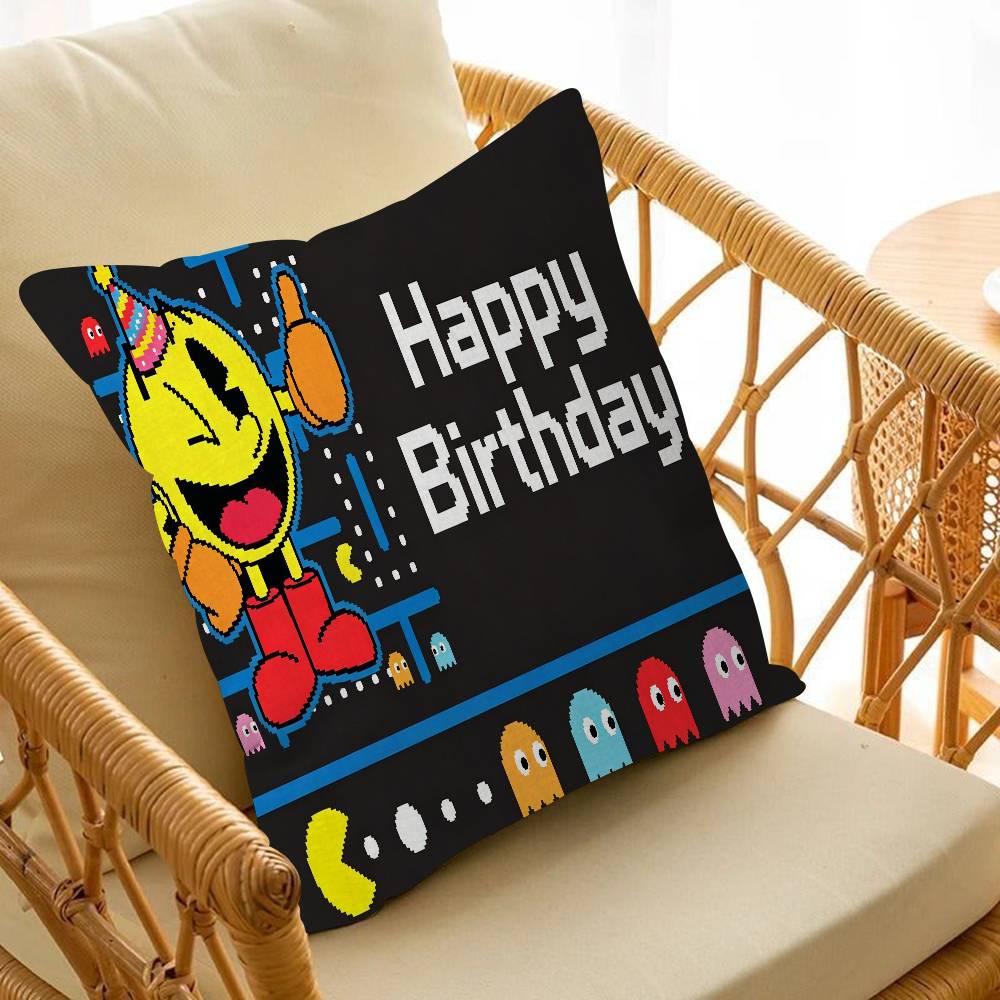 Cute P-PAC MANS Birthday Maple Design Cushion Cover Happy Autumn Harvest decor Holiday Decorati Pillow Cover