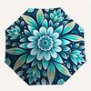 1pc Blue Floral Mandala Pattern Umbrella with Plastic Handle,Suitable for All Seasons Home Travel Outdoor UmbrellaB1607