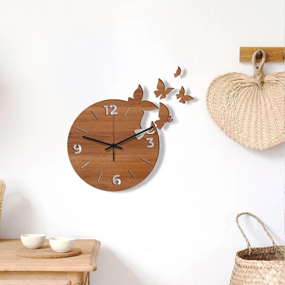 Деревянные часы Бесшумный механизм Легко читаемые Домашний декор (MCC422) China Mainland