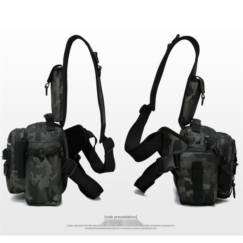 Crossbody Bag Unisex Nylon Multi Pocket Lightweight for Outdoor Fishing