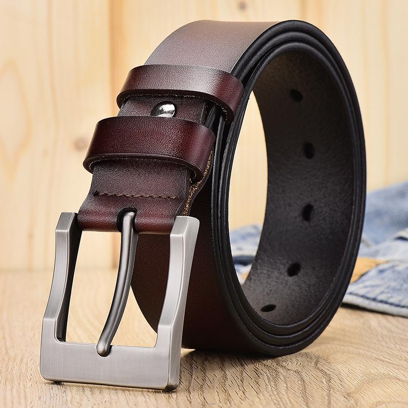 Belt Men'S Premium Retro Leather Belt Extended Size 150Cm Two-Layer Cowhide Belt