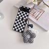 Luxury Checkerboard Sun Flower Beads Wristband Hand Bracelet Leather Phone Case For Samsung Galaxy Z Flip 4 Z Flip 3 Back Cover