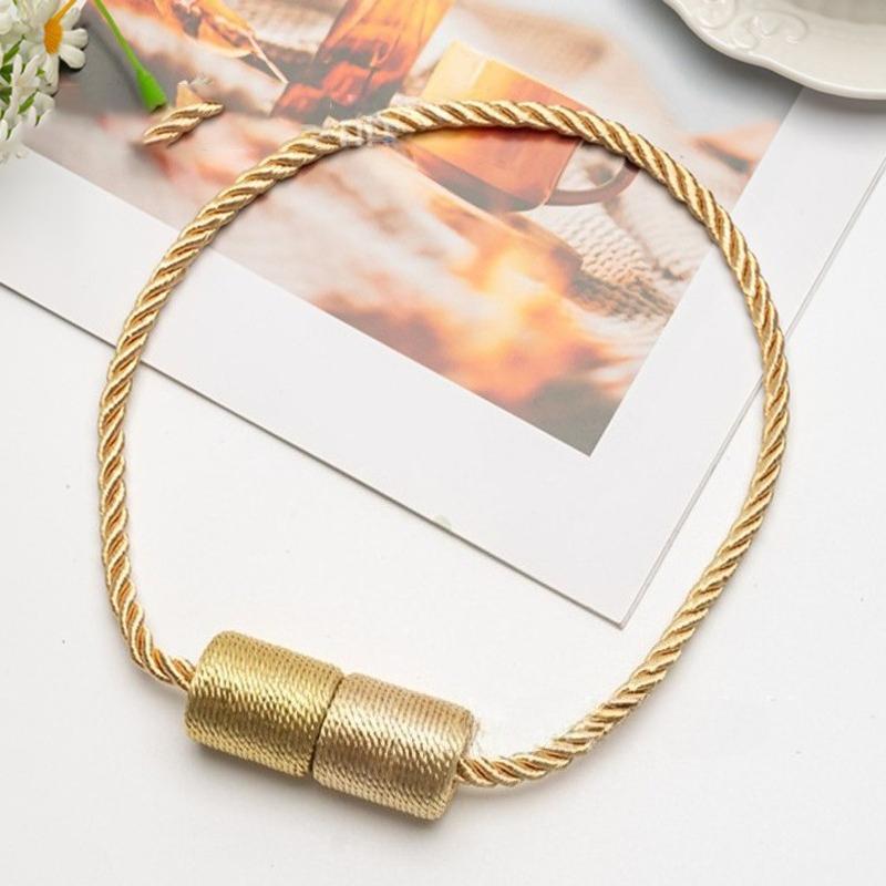 2 Pack Strong Magnetic Curtain Tiebacks Elegant Decorative Tie Backs Modern Rope Tiebacks for Drapes Window Curtain Holdbacks
