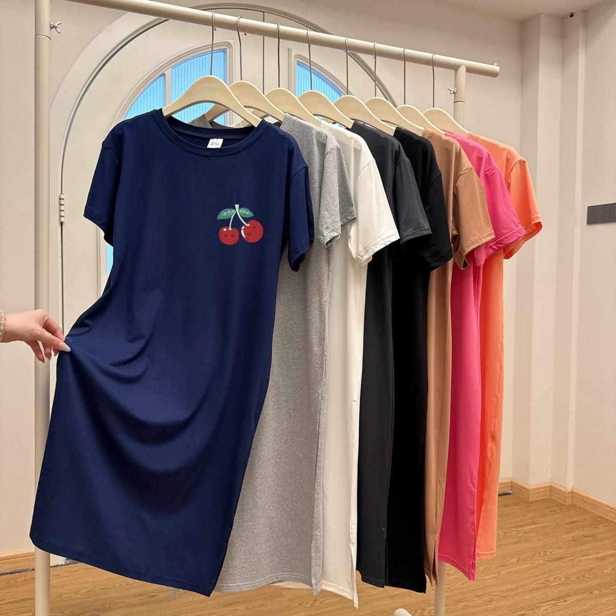 

Женское платье-футболка с короткими рукавами и круглым вырезом, большого размера, свободного кроя, длинное, в стиле кэжуал, длиной до колена, для сна 4XL темно-синий