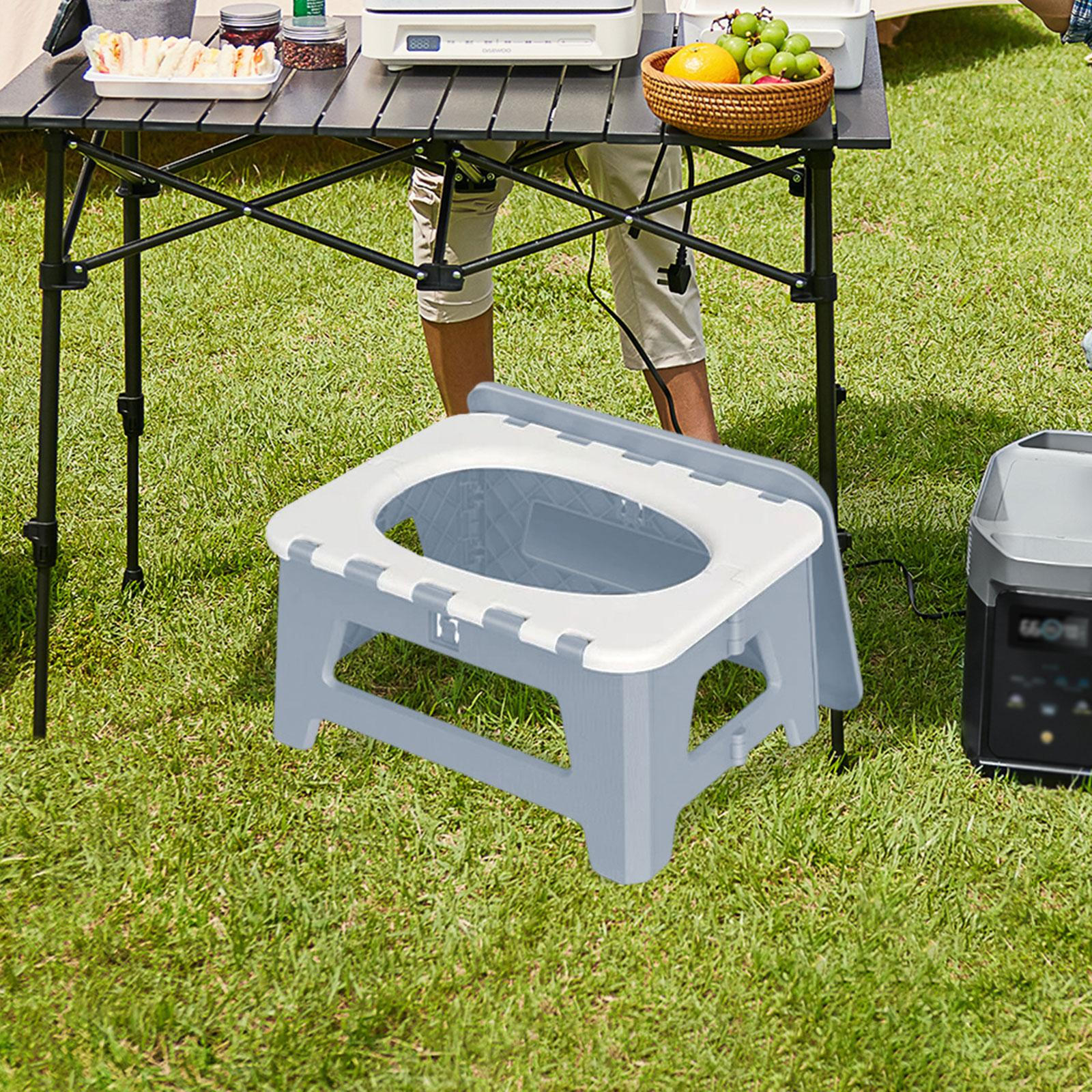 

Кемпинговый складной туалет, многофункциональный аварийный устойчивый, ящик для хранения, складной горшок для S gray