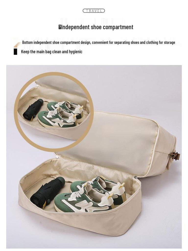 Portable Travel Bag with Large Capacity, Shoe Compartment, and Wet/Dry Separation for Swimming and Fitness