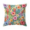 Tropische Hibiskusblüten Palmen Kissen Kissenbezug Polyester Kissenbezug Dekokissen Kissenbezug Haus Auto Sofa Dekor