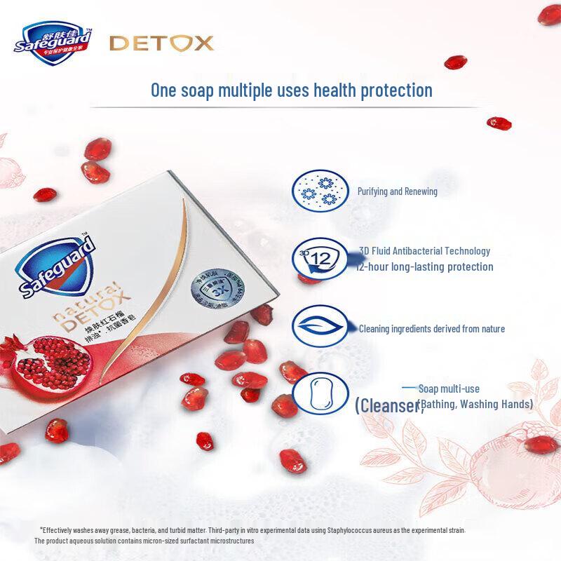Safeguard Bamboo Charcoal Deep Detox Premium Soap Bar, 108g