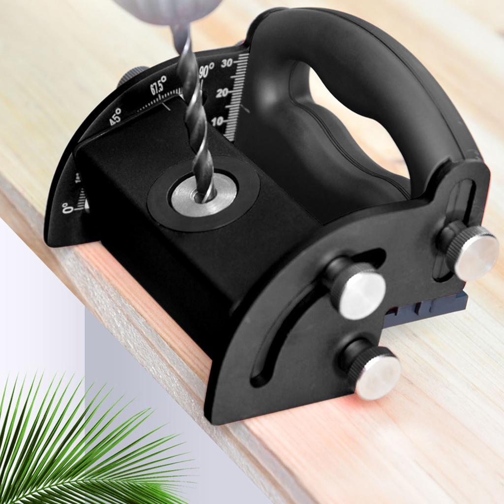 Woodworking Hole Locator Aluminum Alloy 0‑90 degrees Clear Scale Positioner for Inclined Hole