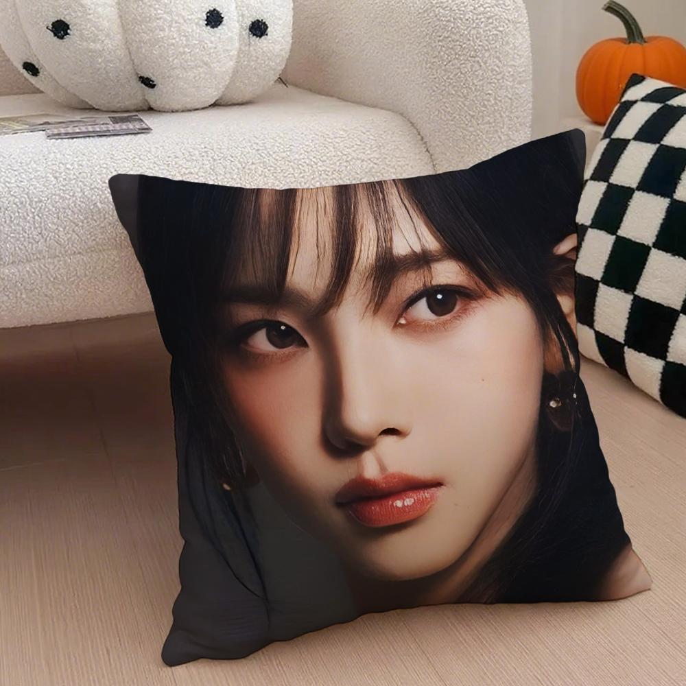Elegant Korean Beautiful Singer KKarina Cushion Cover Throw Pillow Cover Hidden Button Durable Polyester Chair Cushion