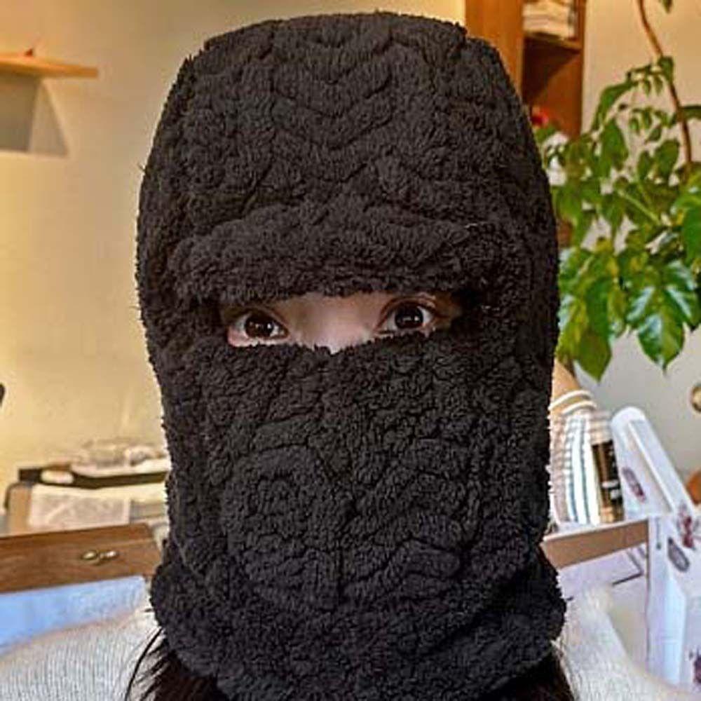 Polyester Warm Wrap Head Hat Solid Color Compact Cap Scarf Ski Windproof Cap Women