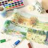 ZABC Landscape Series Adhesive Tape Set: DIY Journal Decoration, 2 Styles, 4 Rolls Included.