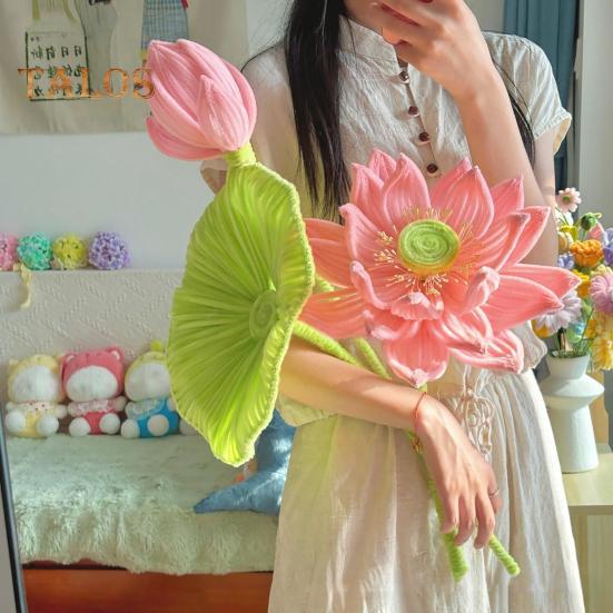Chenille Stems DIY Kit Pipe Cleaners Lotus Flower And Leaf Twist Stick Craft Set Bendable Crafting Sticks for Making Mother's Day Birthday Gifts