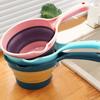 Foldable Water Ladle, Collapsible Silicone Kitchen Scoop for Rice Washing, Space Saving Multipurpose Dipper for Home