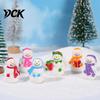 Healing Desktop Figurines 2Pcs Christmas Mini Snowman Figurines, Winter Tiny Resin Decoration, Xmas Micro Craft Kits Landscape Ornament Garden