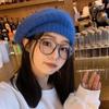 Rabbit Fur Beret Women's Autumn and Winter Knitted Plush Large Head Circumference Korean Version Beilei Painter Hat Shows Small Face