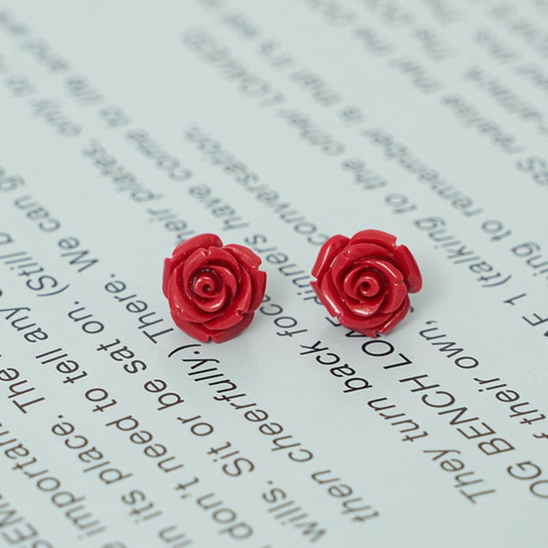 Geegee Rose Formica Earring - Red