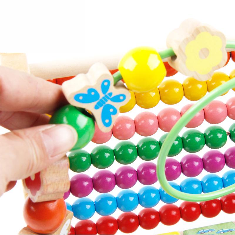 Multifunctional Wooden Abacus & Bead Maze for Baby's Hand-Eye Coordination and Early Education