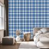 Blue and white checkered wallpaper for living room and bedroom 50x1000