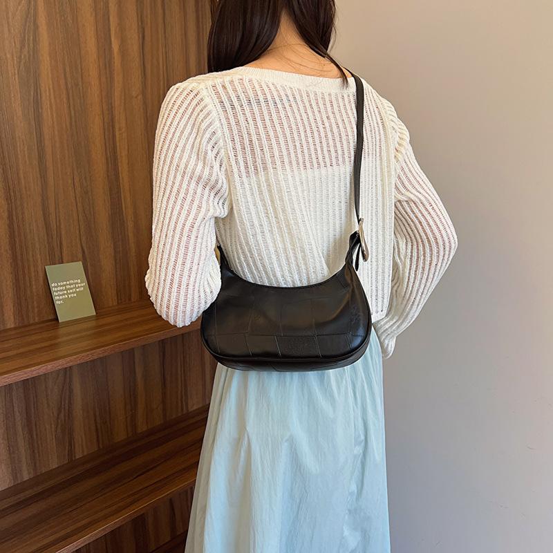 Simple Retro Underarm Bag Women's New Summer Texture Fashionable Solid Color Messenger Bag Shoulder Bag