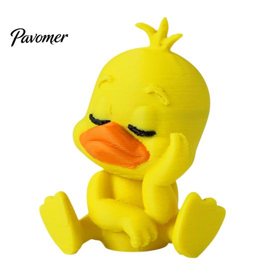 Lustige Auto-Armaturenbrett-Dekoration 3D-gedruckte gelbe Entenfigurine, Statue mit lebendigen Ausdrücken, Schreibtisch-Ornament für das Büro, niedliche Miniatur-Ornamente