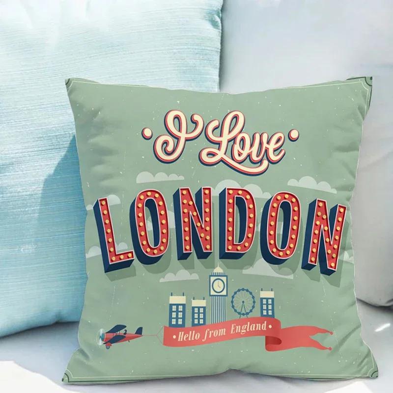 British Style London Cushion Covers Pillow Cases Decorative Sofa Cushions Sleeping Pillows Room Decor Pillowcases Cover